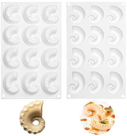 mostsom Stampo rotondo in silicone a forma di tentacoli di polpo di mare, stampo da forno a forma di stella, stampo per fondente e decorazione torte (G_29,9 x 17,5 x 1,7 cm)