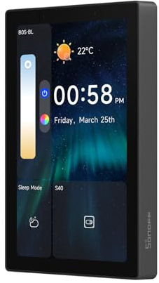SONOFF NSPanel Pro 120 Pannello di Controllo Smart - Schermo 4.7 Pollici, Gateway Zigbee,Integrazione Home Assistant, Termostato Intelligente,Scene Sicurezza,Compatibile con Alexa, Google, Apple(nero)