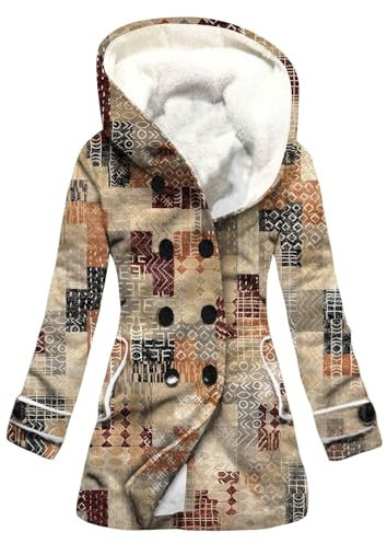 Sweat à Capuche Long Femme Veste Fourrée Hiver Manteau Portage Doudoune Beige S - Veste En Lin Pull Blanc