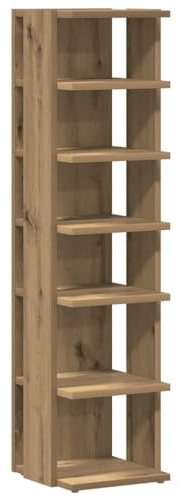 vidaXL Schuhschrank, Schuhregal mit 6 Regalfächern, Schuhständer für Eingangsbereich Flur, Schuhablage Schuhaufbewahrung, Artisan-Eiche Holzwerkstoff