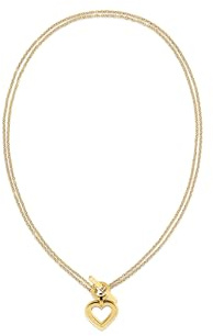 Tommy Hilfiger Jewelry Collar de Doble Cadena para Mujer en Oro Amarillo con un Colgante en Forma de Corazón - 2780968, NECKLACE, Gold