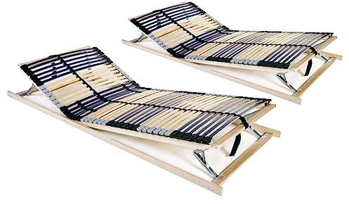 Qnhdfrt Lattenrost aus Buchenholz und Birkenholz mit 7 Komfortzonen und verstellbarem Kopf- und Fußteil 90 x 200 cm für optimalen Schlafkomfort