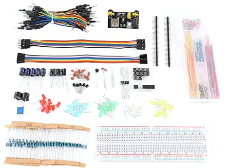 ViaGasaFamido Elektroniksats, Komplett Komponentsats med 830-hålsbräda, Idealisk för Gör-det-själv-projekt och Elektronikhobbyister