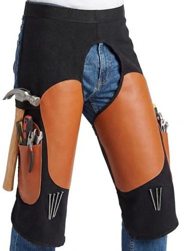 Ihdjasg Delantal de Herrador,Pantalones para Cuidado Equino con Refuerzo en Rodilla,Delantal de Soldadura de Polipiel con Tirantes Ajustables | para Hombres Mujeres Trabajo de Soldadura Labores