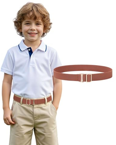Kajeer Kids Belt for Boys Girls - Stretch Invisible Belt Adjustable with Gold Buckle Toddler Childrens Belts for School Uniforms Entrance Ceremony