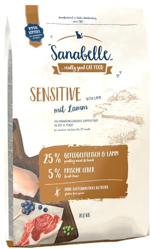 Sanabelle Sensitive mit Lamm | Katzentrockenfutter für ernährungssensible Katzen | 1 x 10 kg