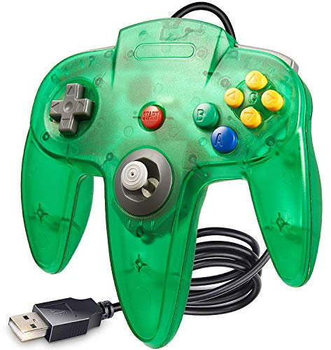 LUXMO Premium USB Classic N64 Bit 64 Contrôleur USB PC Gamepad Stick Joy Controller pour Windows PC Mac Linux Raspberry pi3 Genesis Higan Retro Pie