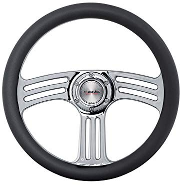 Simoni Racing BAT Volante Sportivo Universale in vera pelle, Nero