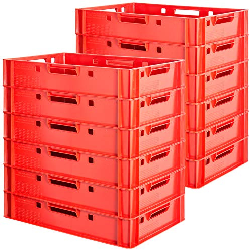 Euro Apilamiento de Plástico Caja Industrial Euro Caja Almacenamiento Eurobox E1 Kingpower, Número:12