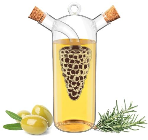 Axim 2 In1 Ölspender Essig und Ölflaschen Set,Öl Essig Spender Olivenöl Öl Flaschen für Hausküchen/Restaurants/Picknicks Im Freien