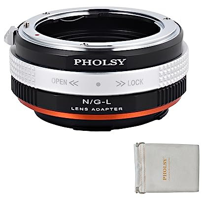 PHOLSY Objektivadapter mit Blendenring G auf L Mount für Nikon G/F/AI/AIS/D/AF-S Objektiv und L Mount Kameras Kompatibel mit Leica SL2, SL2-S, CL, TL2, Lumix S5, S1, BS1H, Sigma FP, FP L
