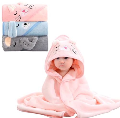 3 asciugamani con cappuccio: 80 x 80 cm, asciugamano con cappuccio, asciugamano morbido e super assorbente, poncho da bagno unisex