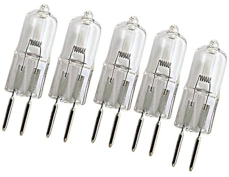 JZLBBC Lot De 5 Ampoule Capsule Ampoules Halogènes GY6.35 50W 12V G6.35 Lampe Halogène Basse Tension Capsule Transparente Dimmable Blanc Chaud,50W