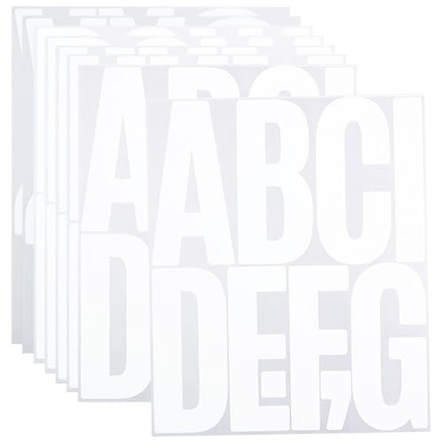 5 Inch Letters Stickers, Large Vinyl Self Adhesive Sticker,8 Sheets - White