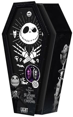 Paladone Nightmare Before Christmas Coffin Light Officially Licensed Disney Night Light Spooky Halloween Decor, Moody Accent with Two Light Colors, Idea Gift for Movie Fans