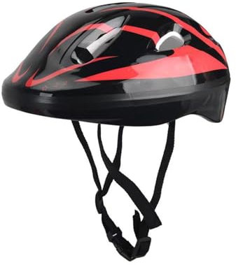 rockible Kinder-Fahrradhelm, Jungen- und Mädchenhelm, Leichter Kinderfahrrad-Sporthelm, Schwarz Rot