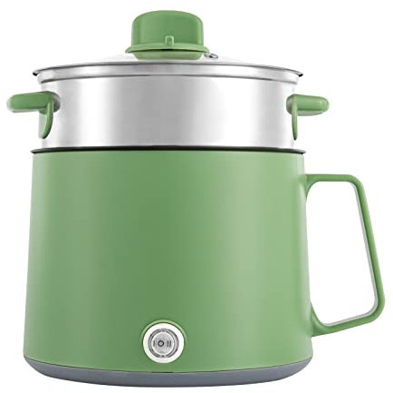 Cuiseur vapeur électrique de 1,7 l - Multicuiseur portable avec double contrôle de la puissance - Poêle électrique pour Stir Fry, steak, pâtes, ramen (vert)
