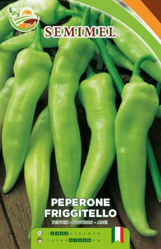 Peperone Friggitello - Pianta Alta, Frutti Lunga Forma, Alta Produttività, Semina Gennaio - Marzo 3 confezioni