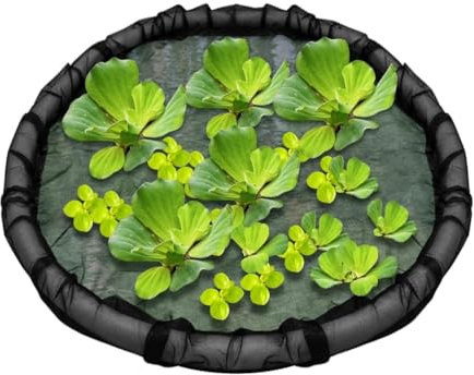 Planteur d'île flottante pour étangs, barrière de poisson pour île flottante, anneau de plante flottante rond noir, caractéristiques de l'eau, décorations d'étang, barrière de poisson, protection des