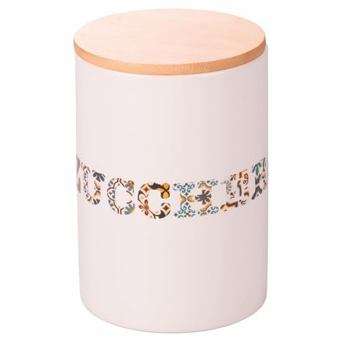 Pot à sucre 750 ml en grès, couvercle en bambou, Valladolid