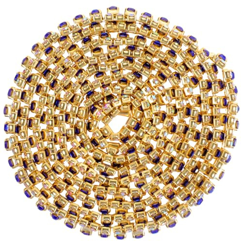 GLSTOY Catena Decorativa Strass 3 Pezzi, Rifiniture per Abbigliamento Fai da Te, Accessorio per Punto Croce e Cucito Creativo, per Abiti da Sposa e Artigianato
