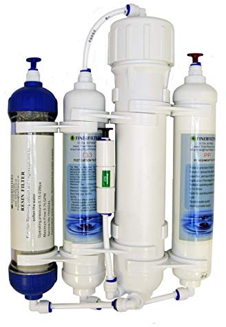 Finerfilters - Filtro compatto ad osmosi inversa a 4 fasi con resina DI, per pesci tropicali, marini, discus; 50, 75, 100 GPD
