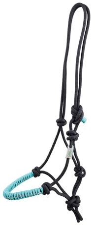 USG 15050024 Knotenhalfter, umflochtener Nasenriemen mit Glitzersteinchen, Schwarz, Shetty/Pony