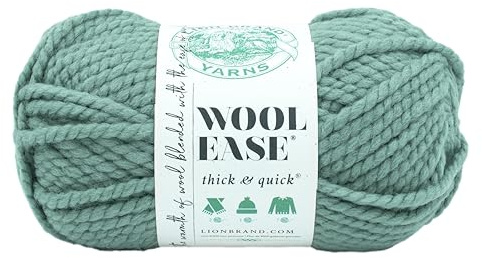 Lion Brand Yarn Wool-Ease Thick & Quick, Super Bulky Wool Blend Yarn for Knitting, Crochet, and Crafts, Succulent, 1 Pack