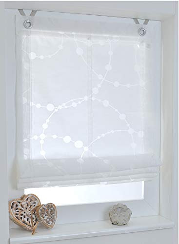 Kutti Cadena Estor Plegable Tejido devoré sin taladrar Blanco ca. 80 x 140 cm