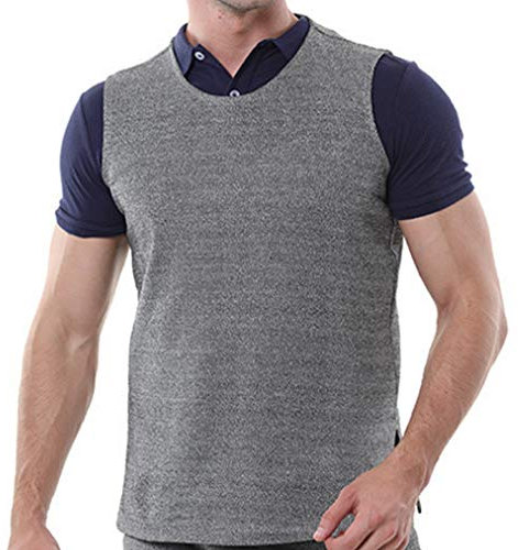 Schutzweste der Stufe 5, Sicherheitsschutz Schnittbeständig Anti Slash Rundhalsausschnitt Kurzarm Weste Sicherheitszubehör CTC-Zertifizierung Stichsichere Weste Herren(XL)