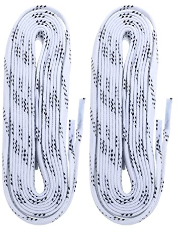 Abaodam Professional Ice Hockey Skate Laces Waxed Shoelaces Anti- Freezing Anti- Fracture Shoe Laces for Sports Skiing Hockey (White, 96 Inch)