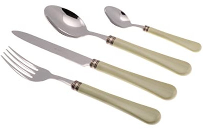 Rivadossi Giulietta Verde - Set di Posate per 6 Persone, 24 Pezzi - 100% Made in Italy, Artigianalità e Design - Acciaio Inox 18/10