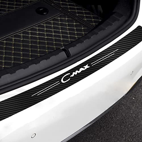 Symilov 90cm Protezione Paraurti Posteriore Auto per FO-rd C-Max CMAX C Max 1 2, Striscia per Bagagliaio in Fibra Carbonio AntiGraffio Adesivi Decorativi Accessori,Black