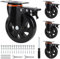 SWAWIS 4Pcs Schwerlastrollen 125mm, Lenkrollen mit Bremse, Möbelrollen Polyurethan mit Montagezubehör 360°Drehbar Transportrollen, Rollen Schwerlast für Möbel Trolley Tisch Schrank, Tragkraft 720KG