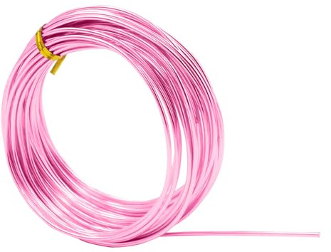 2 mm Aluminiumdraht, biegbarer Basteldraht, Modellierdraht für Modellierung, Bonsai-Training, Skelett, Blumenherstellung, Schmuckherstellung, Drahtweben und Verpacken (Rosa)