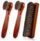 Shoe Care Kit - 3 Piece Polish Brush Set for Leather Boots, Horse Hair Bristles