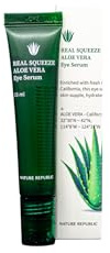 NATURE REPUBLIC REAL SQUEEZE ALOE VERA AUGENSERUM, Hochkonzentrierte Aloe Vera 200:1, Mit Hyaluronsäure und Niacinamid, Korean Skincare
