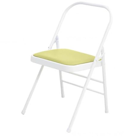Eqvexd Yoga Chair,Pilates Chair,Foldable Backless,Yoga Chair Iyengar,Solid Non-Slip,Backless Yoga Chair Props,Metal Folding Chair,Green-31.5in