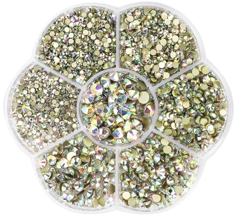 JOZMMZEOOA 3 000 st strass 7 typer av dragkedja strass limning strass lim strass klistermärke strass lim strass textil, för kläder och skor DIY hantverksgåvor (guld)