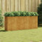 Festnight Hochbeet Metall Cortenstahl 200x40x80 cm Hochbeete für Garten Balkon Terrasse Kräuterbeet Pflanzkübel Gemüsebeet Pflanzkasten Hochbeet Groß Blumenkübel Blumenkasten