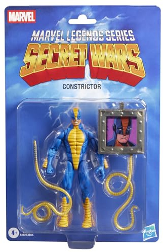 Marvel Legends Series Secret Wars Constrictor, retrosamlarobjekt från Marvels serietidningar, actionfigur på 15 cm med rundsköld