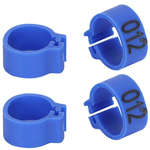 Tomantery 100 Uds. Anillos Duraderos para Patas de Aves Bandas de 10mm para Identificación de Palomas Abrazadera/Soporte Suministro de Aves de Corral para Palomas de Carreras o Pájaros Adultos (Azul)