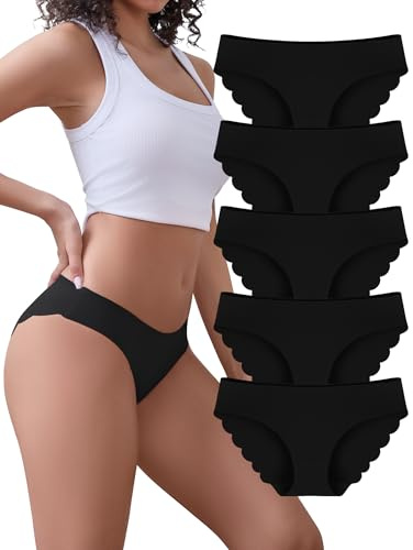 Voenxe Dam Trosor Cut Bikini Underkläder,Flerpack Seamless Women Underwear | 5 Pack SöMlöSa Panties Kvinnor,Invisible Panties Soft Hipster,Osynliga Komfortabla Bikinitrosor,No Show Sport Panty Multipack