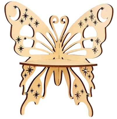 Milageto Étagère d'angle Flottante, étagère Murale en Bois, Porte-Bougies Papillon, Support de Rangement décoratif pour Cuisine, Chambre, campagnard