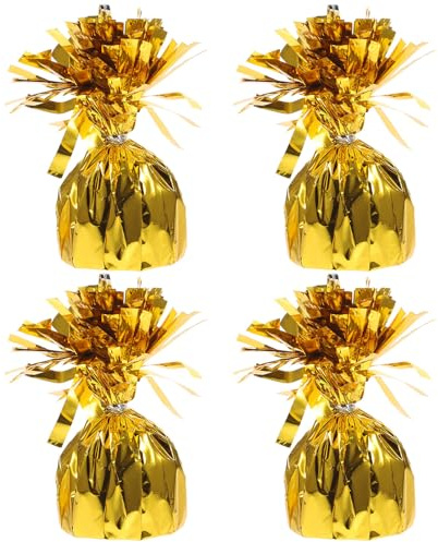 HOOWIFFY 4 St Guld Ballongvikter och Ballongpendanter för Födelsedagsfest och Bröllop Återanvändbara Ballongviktblock för Heliumballonger och Latexballonger Praktiska Ballongtillbehör för