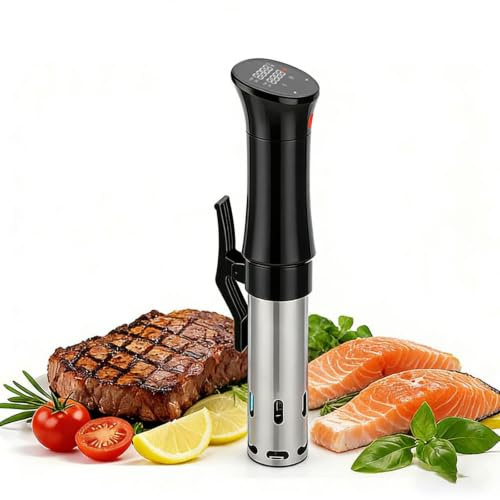 Sous Vide 1100W, Sous Vide-maskin Termisk nedsänkningscirkulator Vattenbad | 25-95℃ Temperatur & 1Min-100h Tidskontroll, 4 Säkerhetsskydd, 3-Färgs Indikeringsljus