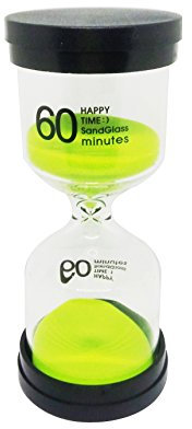 Besttimes Reloj de Arena 60 Minutos Arena Verde Temporizador Kitchen Decor Glass Sandglass (Verde)