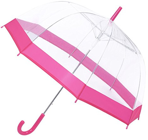 Unibos Clear Transparent Durable Large Dome Bubble Umbrella, Pink