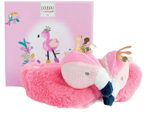 Doudou et Compagnie - Chaussons Bébé Fille Flamant Rose - Tropicool - 0/6 Mois - Rose - DC3442