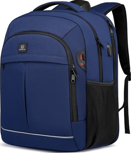 Vattentät, Travel Laptop ryggsäck, Arbetsväska med USB laddningsport, Stöldskydd, Stora företag, TSA godkännande, Män, Kvinnor, Skol dator ryggsäck